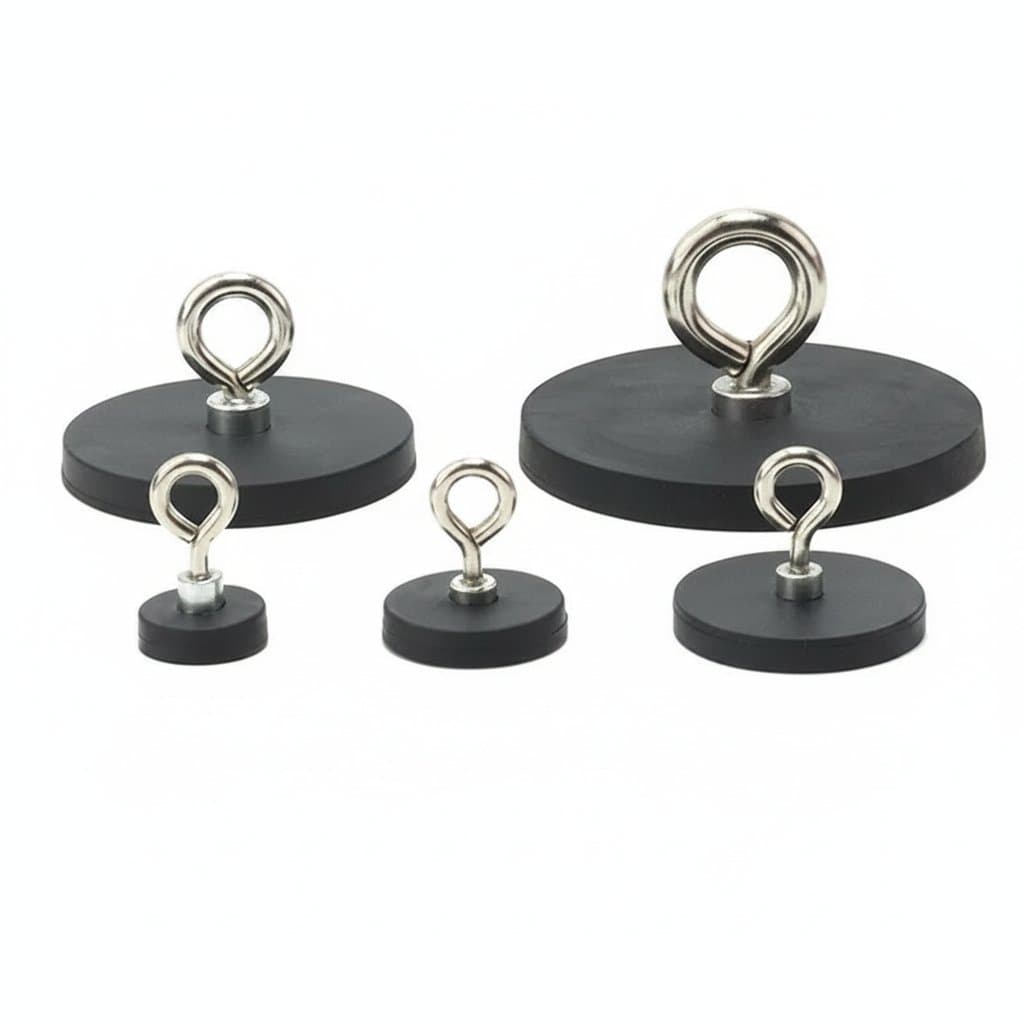 Rubber Coated Magnet Hook | D22-D88mm Round Lifting Magnets | 5-Pack - Professional Grade Tool