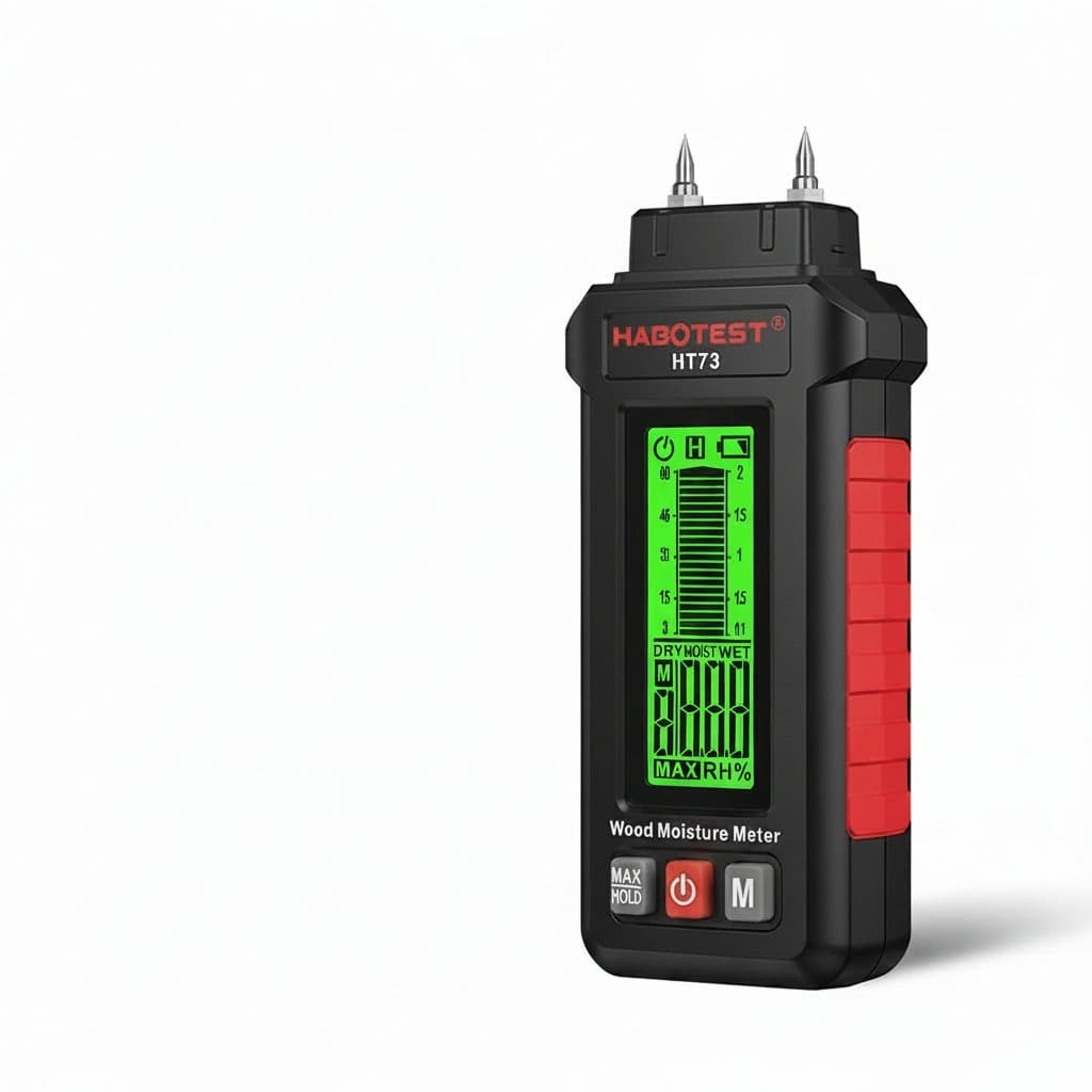 Pin-Type Moisture Meter: Wood, Concrete & Building Material Humidity Content Tester - Image 1