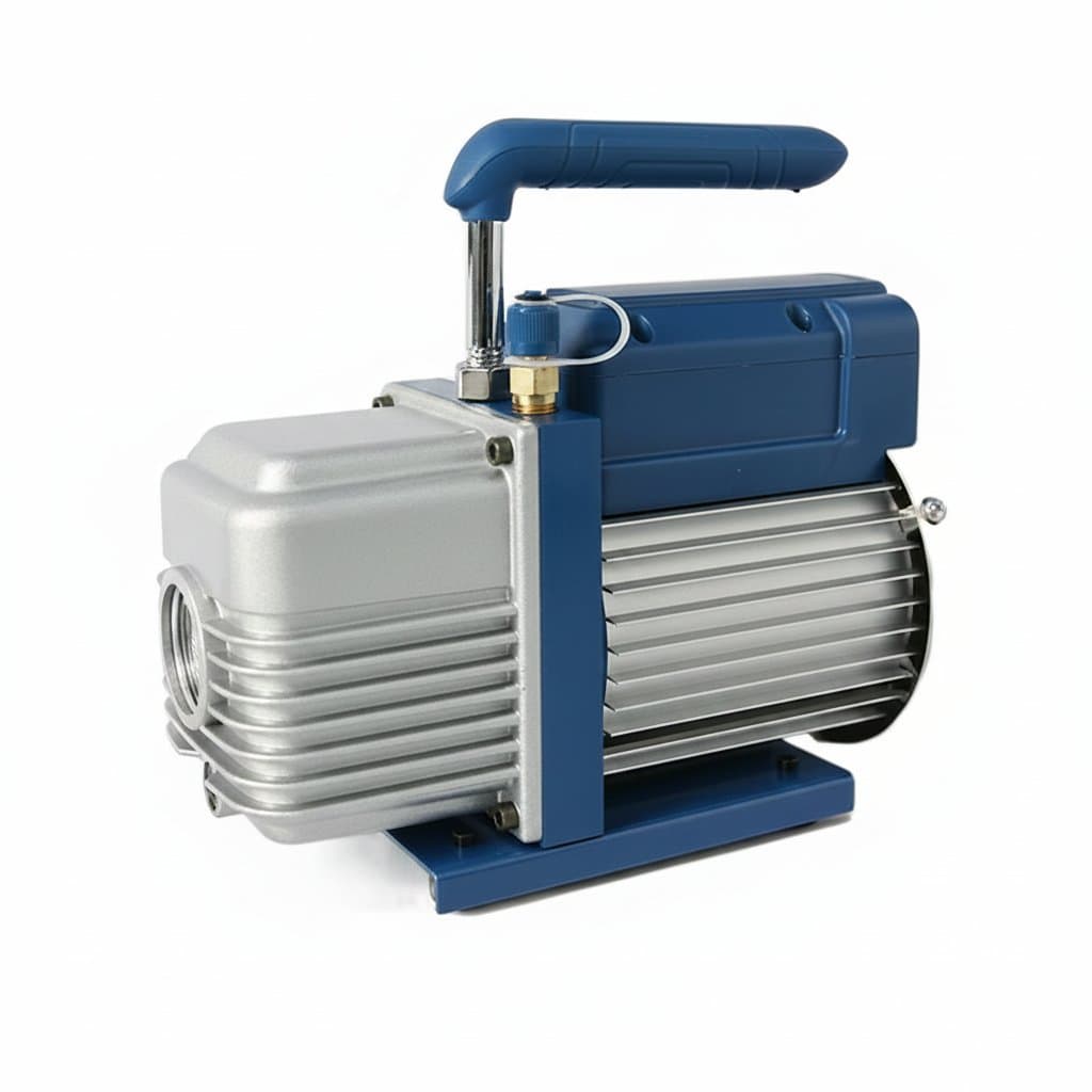 Standard single-stage laboratory vacuum pump designed for silent operation with refrigerants, suitable for small-scale applications.