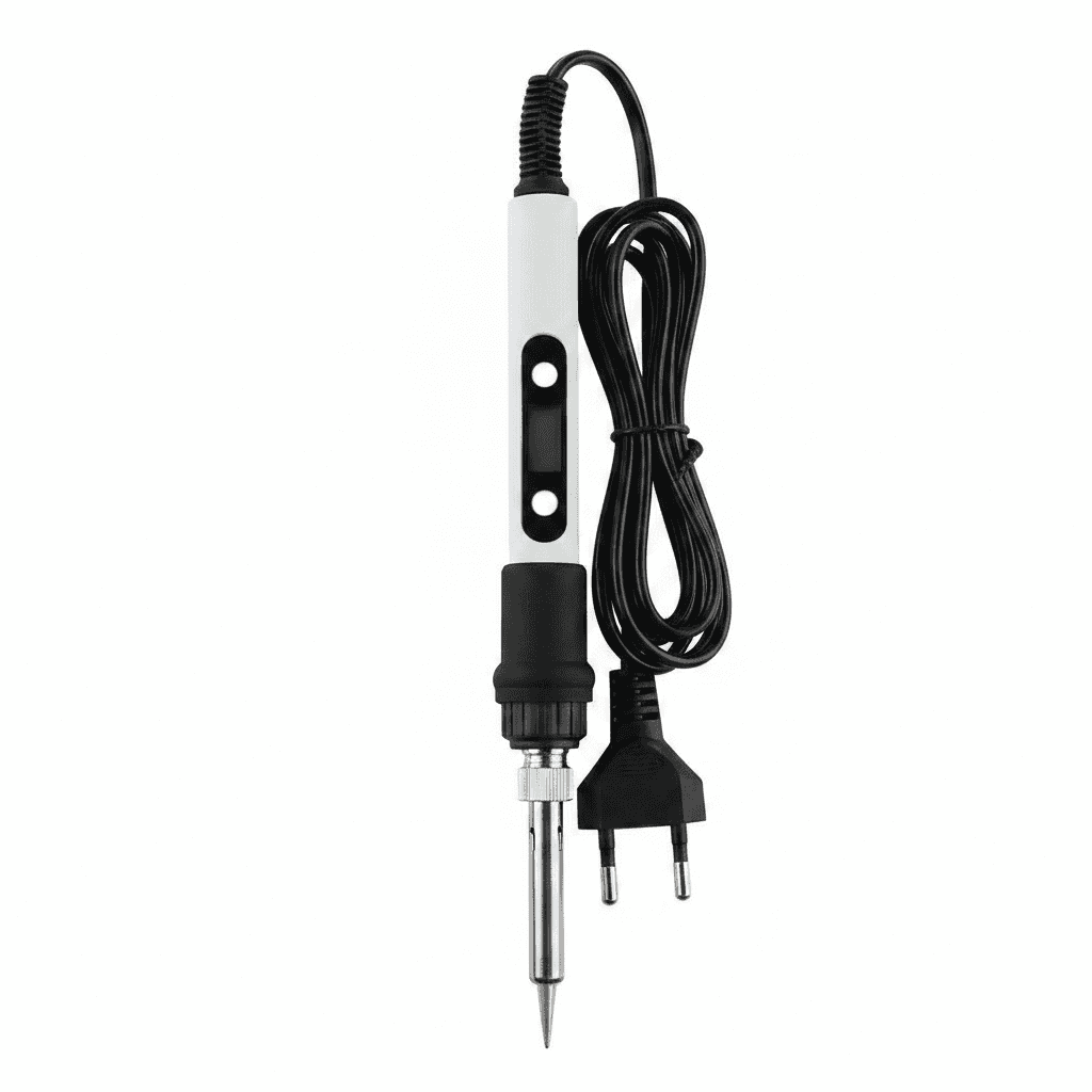 LCD digital soldering iron with adjustable temperature from 60W to 80W, featuring a ceramic heater and included solder wire and tips for precise welding repair.