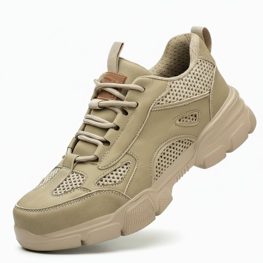 Unisex safety work sneakers with steel toe protection, sport-style design, and indestructible construction for industrial or construction environments.