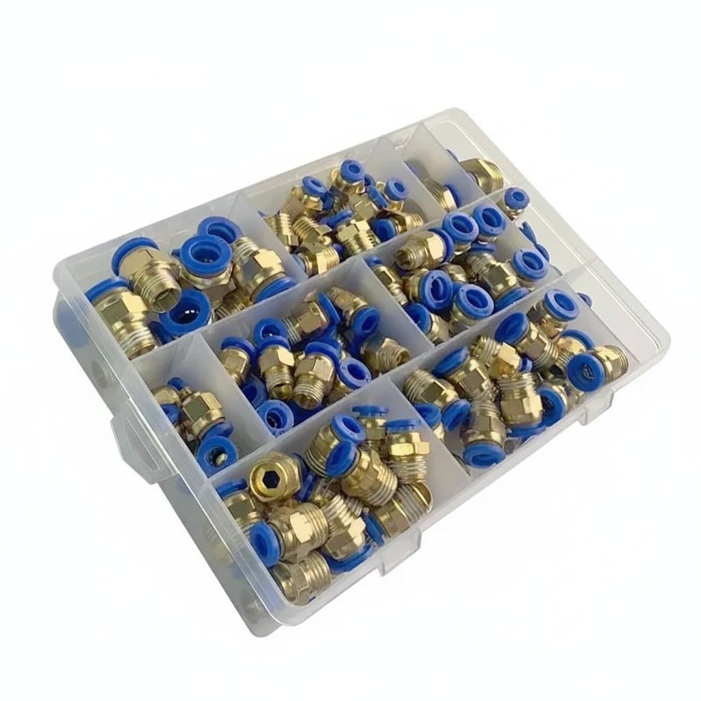 Push-to-Connect Pneumatic Fittings | 1/4 & 1/8 NPT | Quick-Release Air Hose Couplers