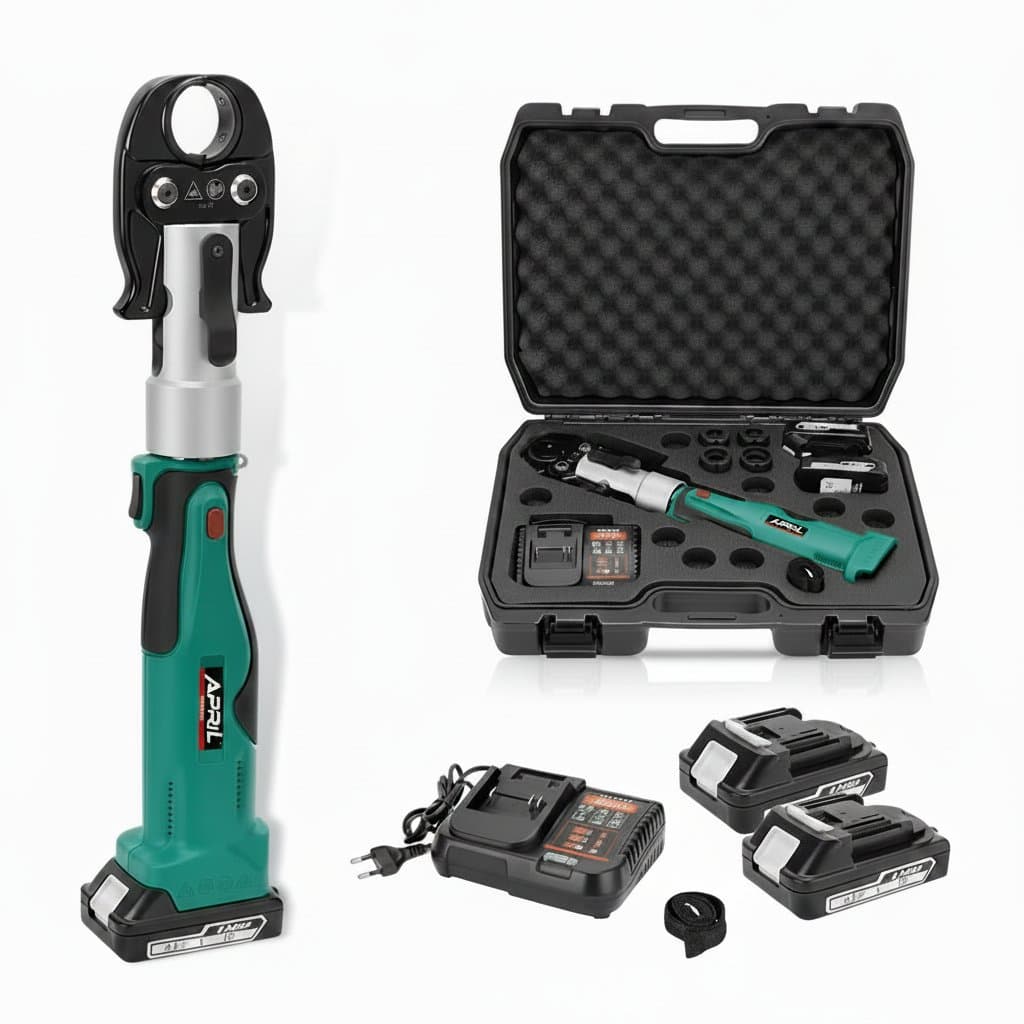 Hydraulic Pipe Crimping Tool | High-Power Li-ion Battery | Portable Stainless Steel Crimper