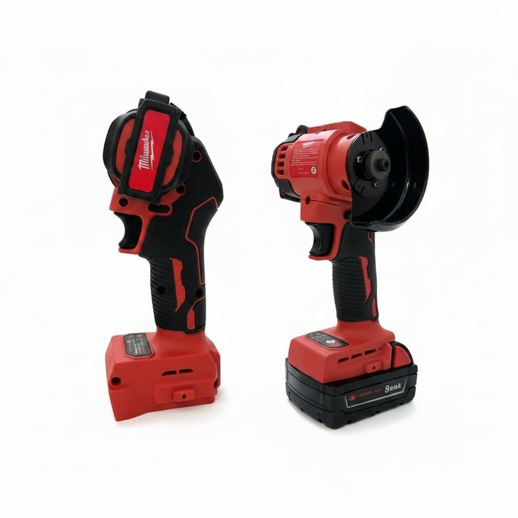 Milwaukee cordless 3-inch angle grinder with 18V battery, designed for diamond cutting, polishing, grinding, and cut-off tasks.