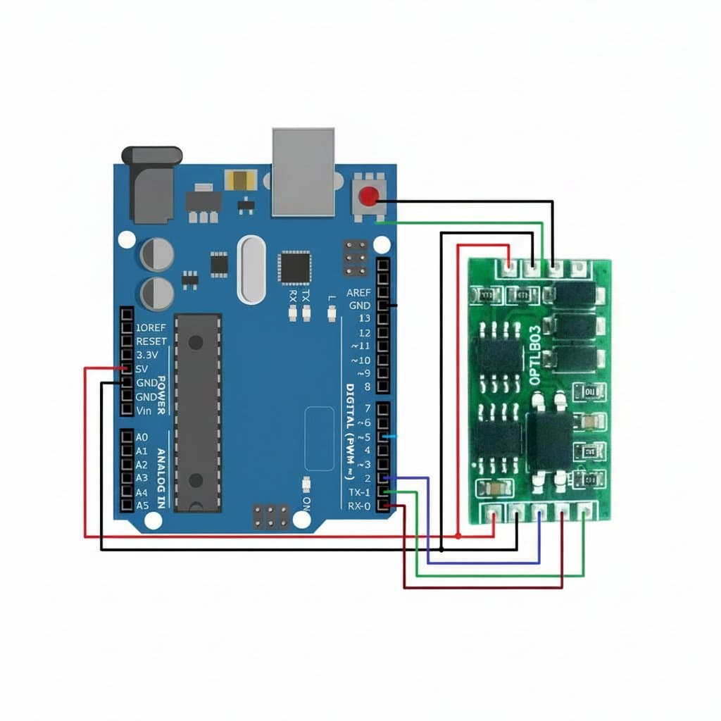 Industrial-grade RS485 to TTL232 UART isolated converter module with surge protection for PLC, MCU, and FPGA systems.