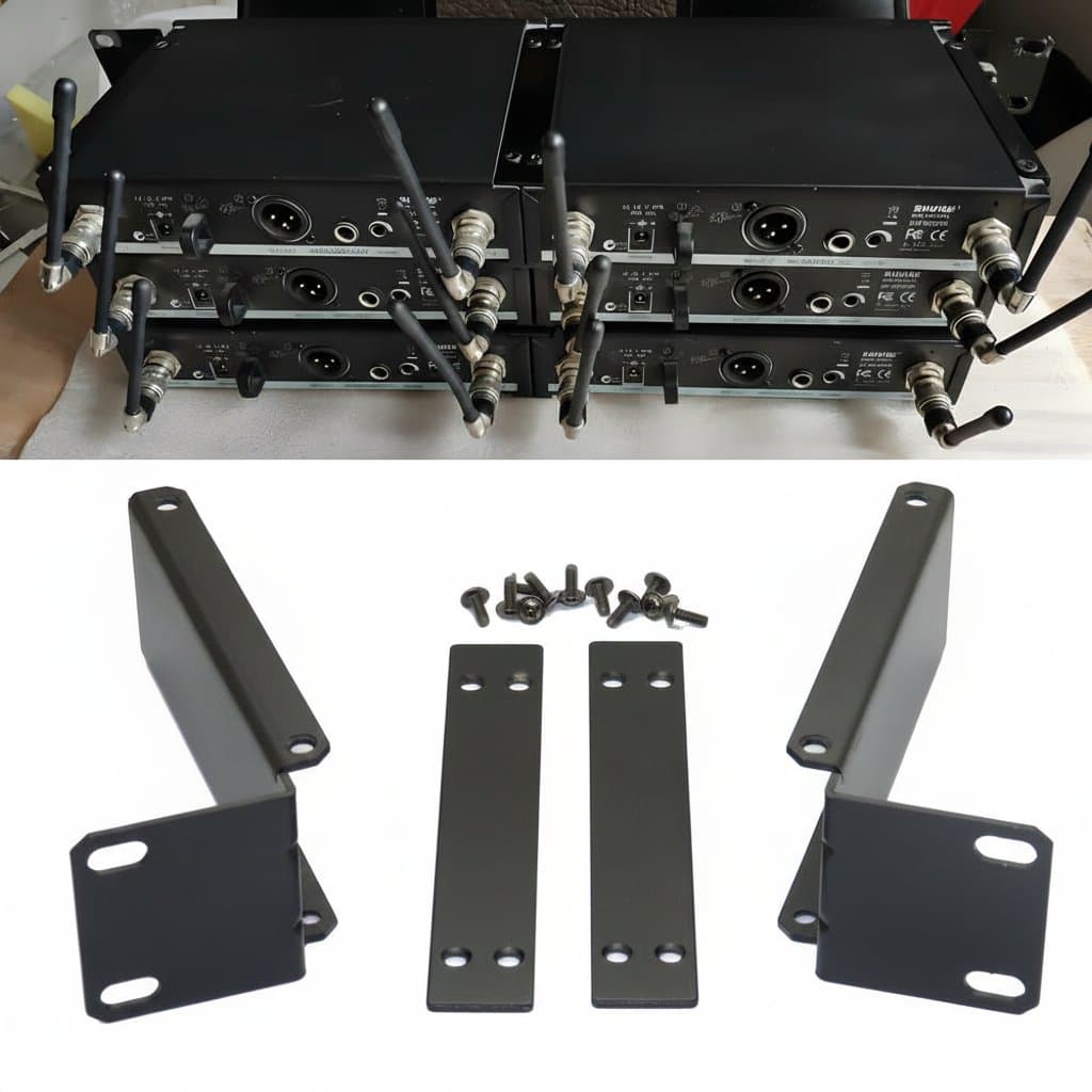Rack Mount Kit for Shure SLX4 Receivers | Dual Receiver Bracket | Studio-Grade Organization - Image 1