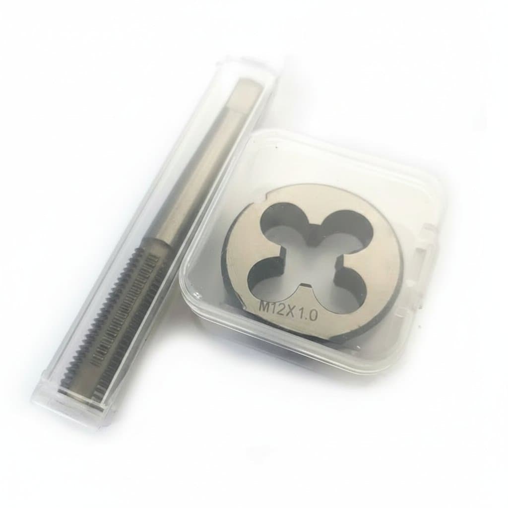 HSS Left Hand Tap & Die Set M12, showing the complete product.
