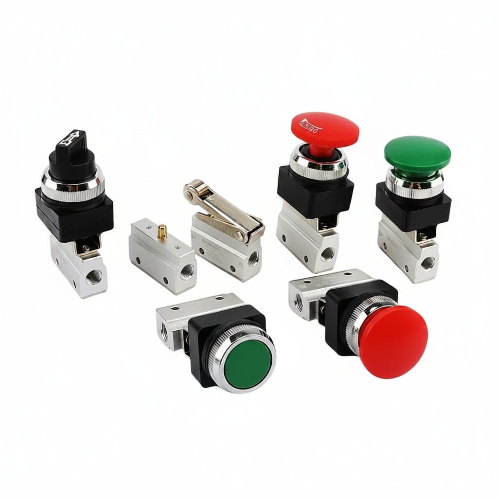 Pneumatic Push Button Valve | Manual Air Control Switch | MOV Series - Image 1
