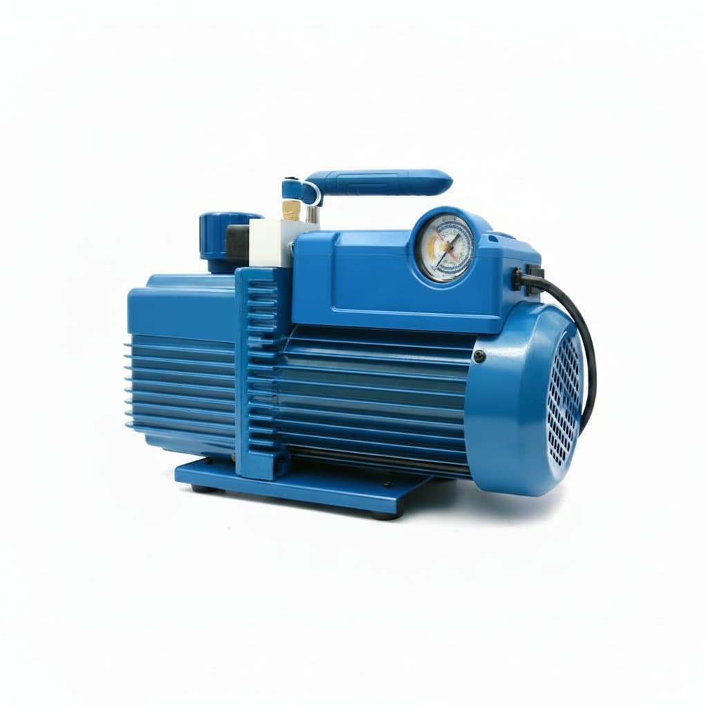 180W refrigerant vacuum pump for air conditioning systems, compatible with R410A, R407C, R134a, R12, and R22 refrigerants.