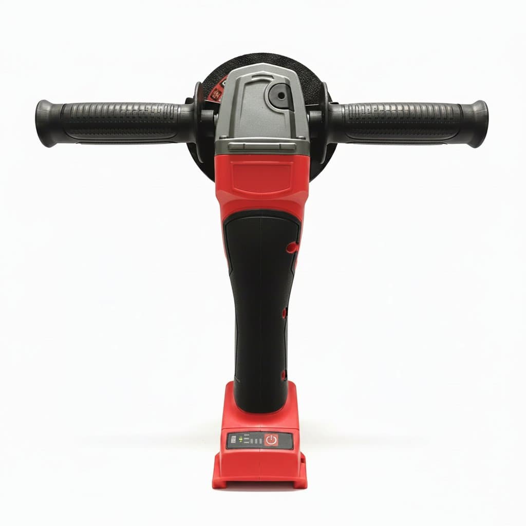 Milwaukee 125mm cordless angle grinder with brake, 3-speed settings, and variable speed control for cutting and grinding.