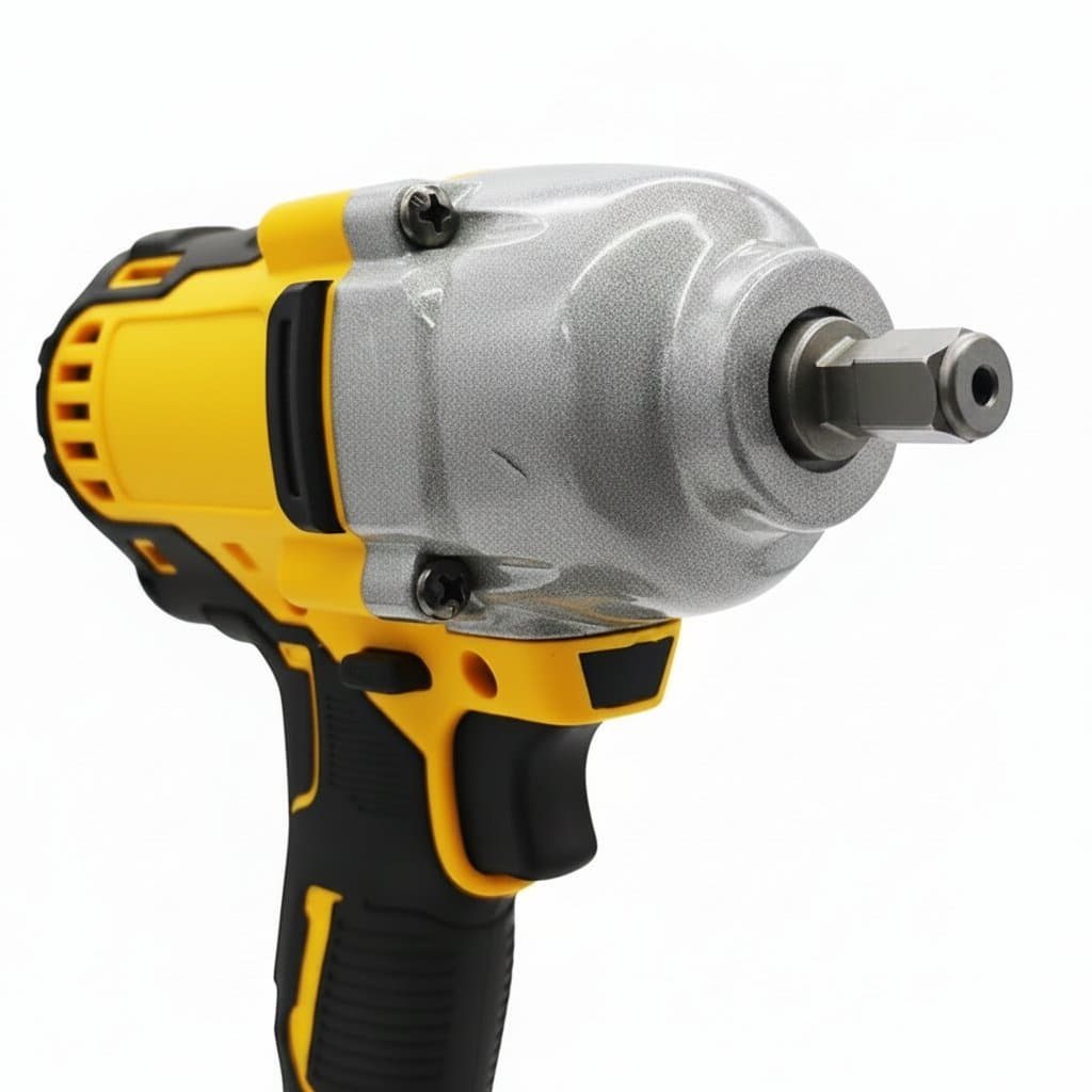 Dewalt DCF892 1/2 inch cordless impact wrench with brushless motor, high torque, and three-speed settings for auto repair.