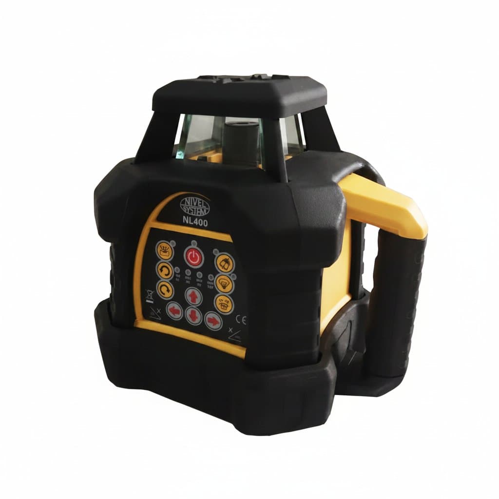 Heipoe 206R red beam rotating laser level, self-leveling, drop-resistant, 360-degree rotary with included receiver.