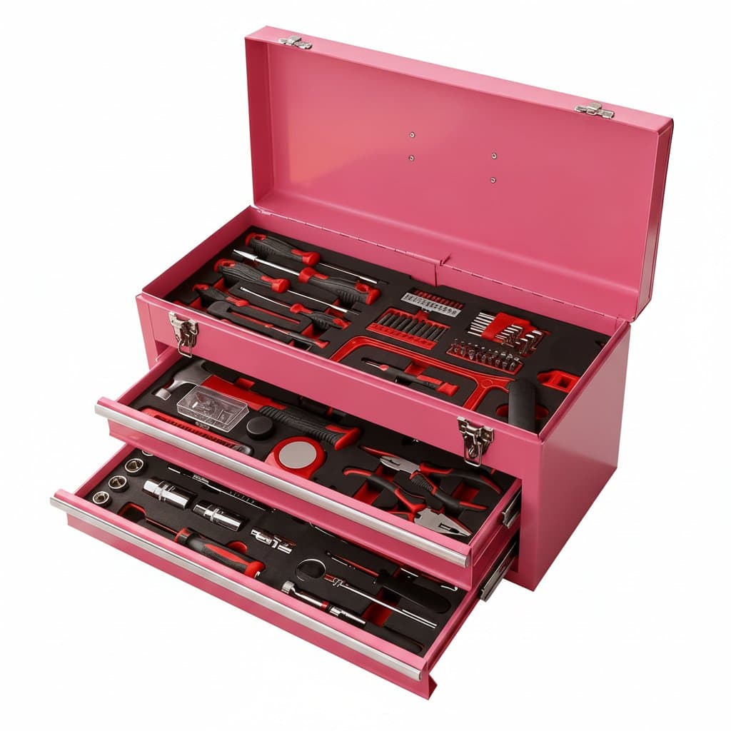 166-piece professional hardware tool set in three-layer iron box, featuring wrenches and car repair tools in organized suitcase.