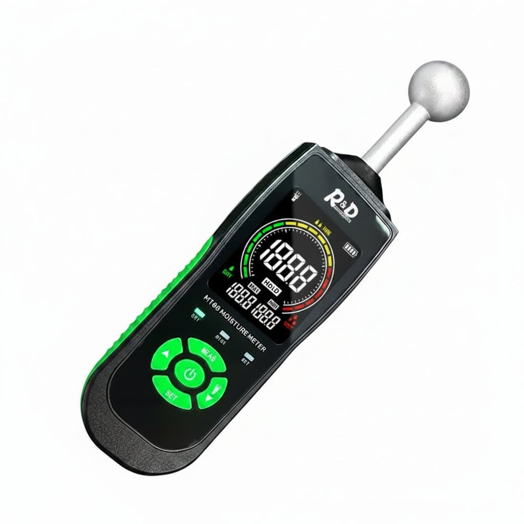 Moisture Meter for Wood & Building Materials | Non-Destructive Wall & Floor Scanner | R&D MT68 - Professional Grade Tool