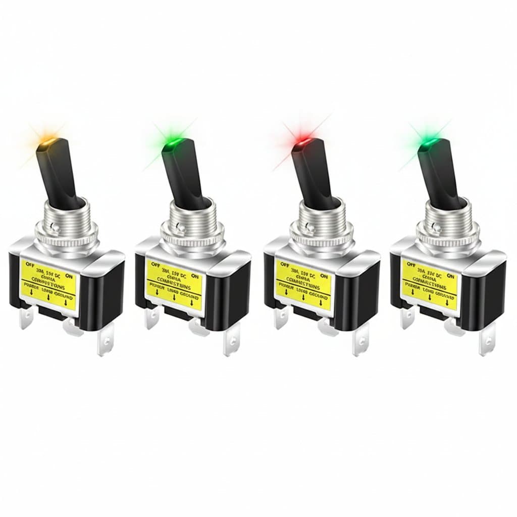 30A 12V Illuminated Toggle Switch | SPST ON/Off Rocker | Automotive & Marine Grade - Image 1