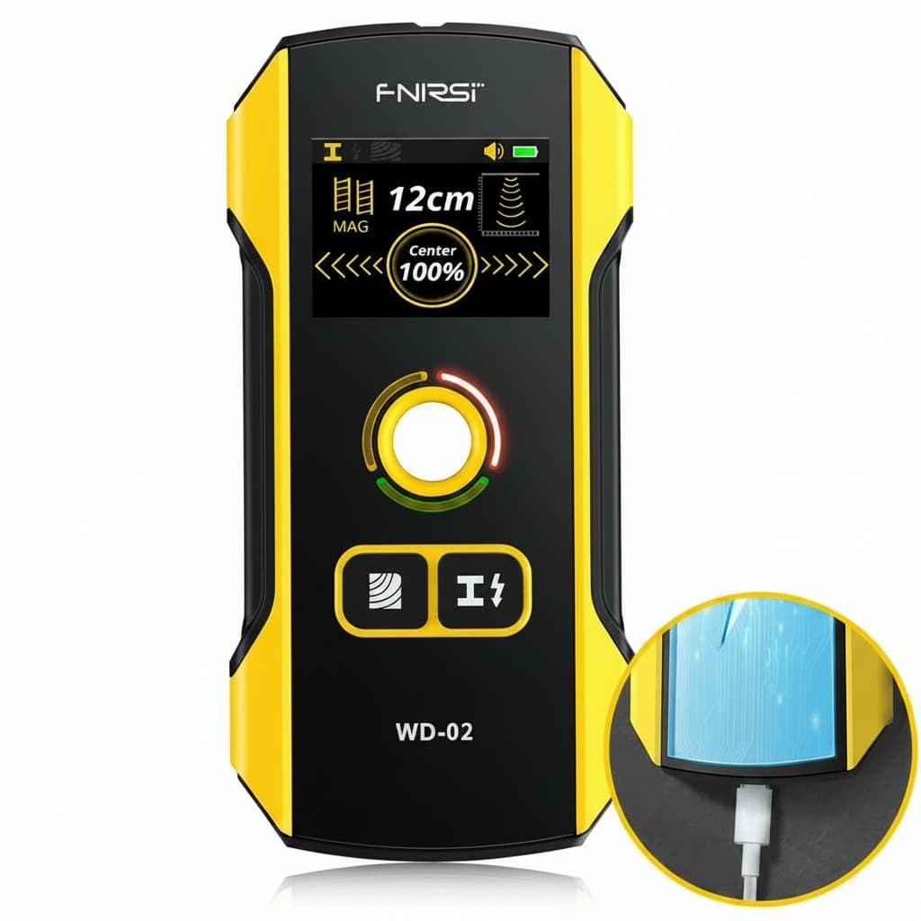 Stud Finder Wall Scanner | TFT Display for Wood, AC Wire, Metal | WD01/WD02 Positioning Hole