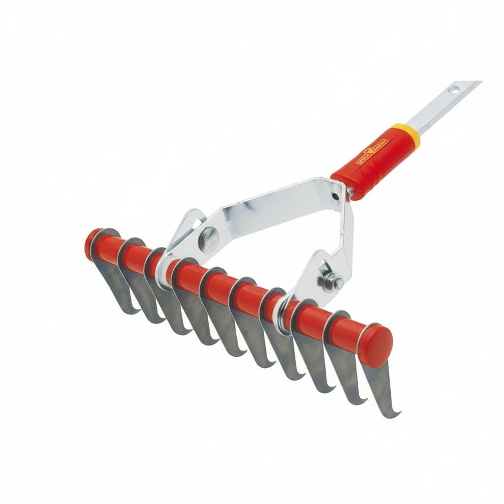 12-inch interlocking dethatcher rake head, UGM3 model, for lawn care and removing thatch from grass.