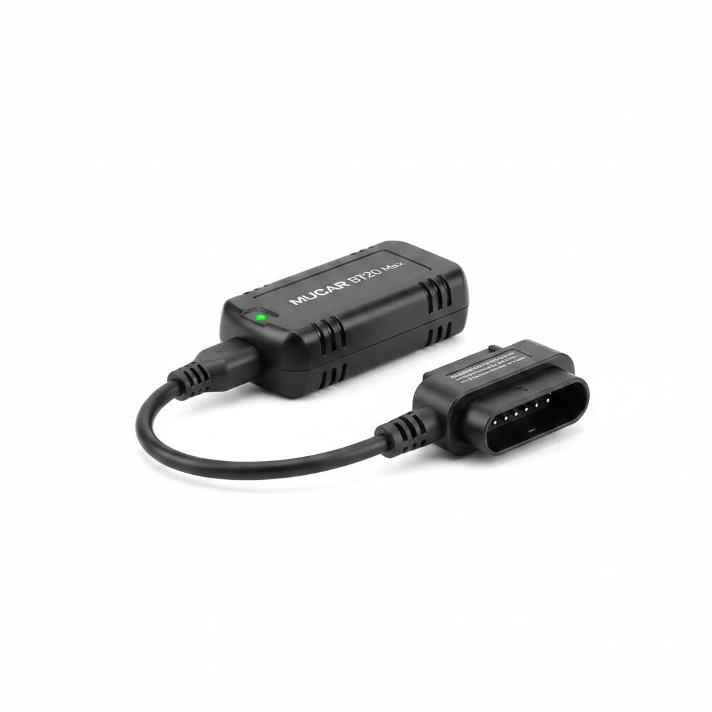 MUCAR BT200 MAX Lifetime Free Auto OBD2 Scanner, a full system diagnostic tool with 15 reset functions.
