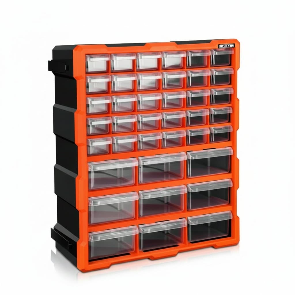 39-Drawer Parts Storage Box | Heavy-Duty Wall-Mounted Organizer | Tool & Electronic Component Case