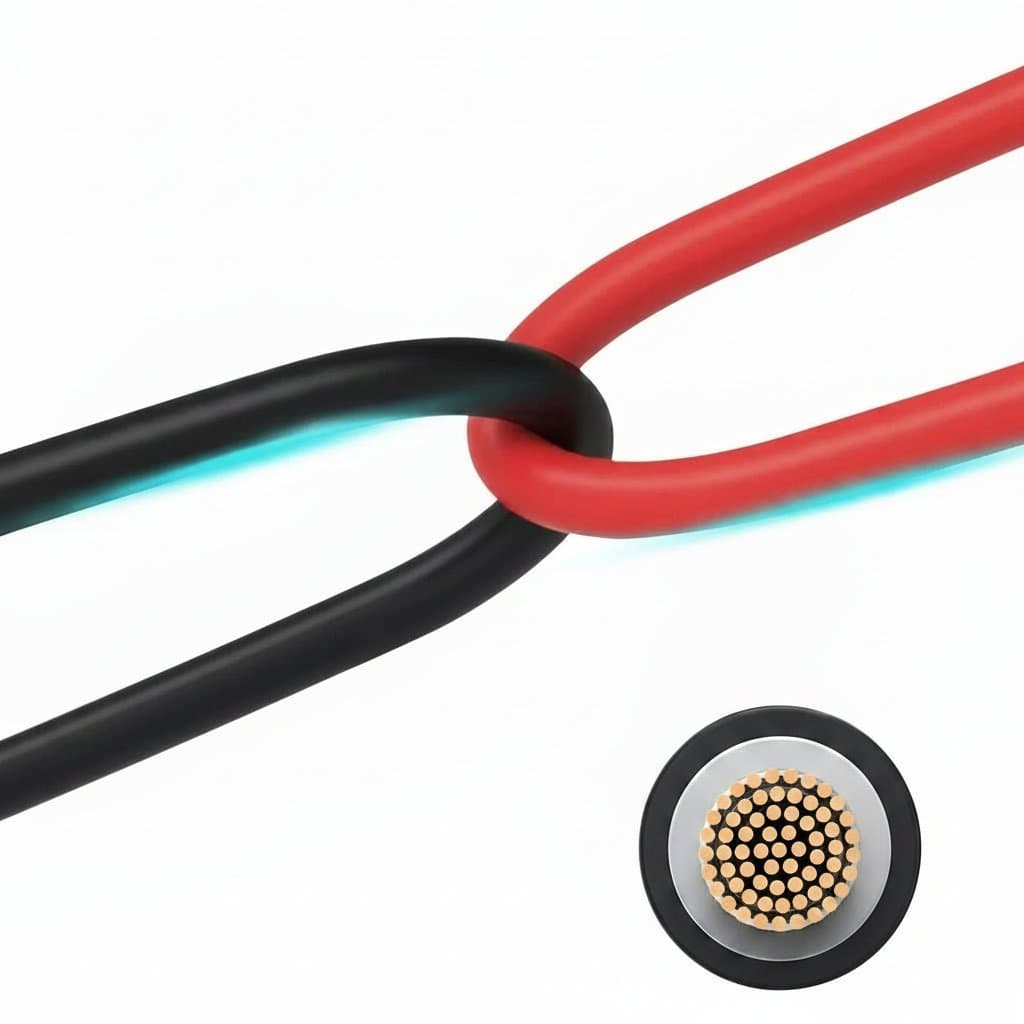 10FT 6mm2 silicone solar extension cable with waterproof MC4 connectors for connecting solar panels in a photovoltaic system.