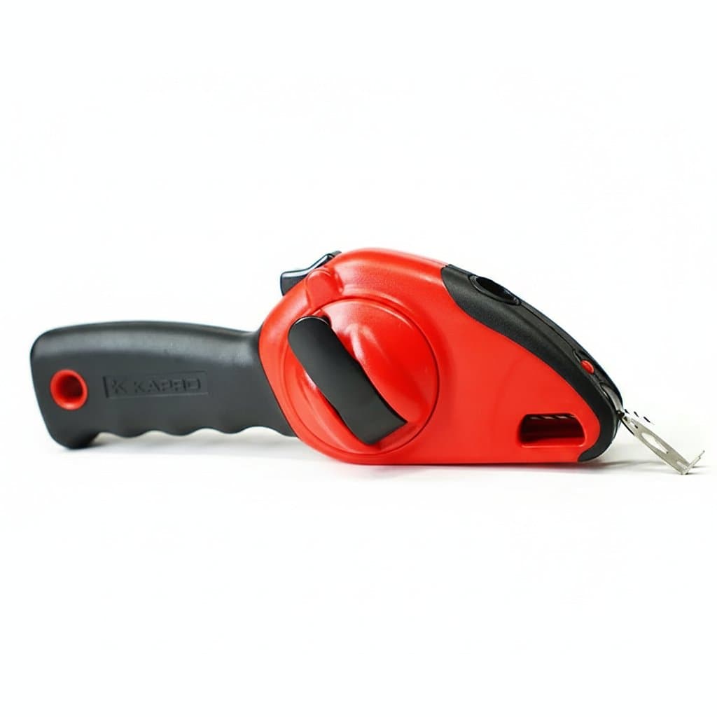 KAPRO 30M ergonomic chalk line scriber with a rubber nose, manual spring wire take-up, and smooth rewind.