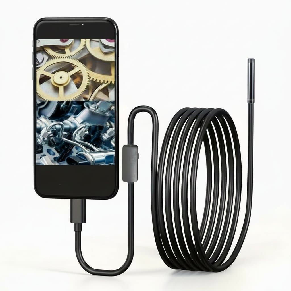 Industrial Endoscope Camera | Dual Port for iOS/Android | 960P Inspection Borescope - Professional Grade Tool