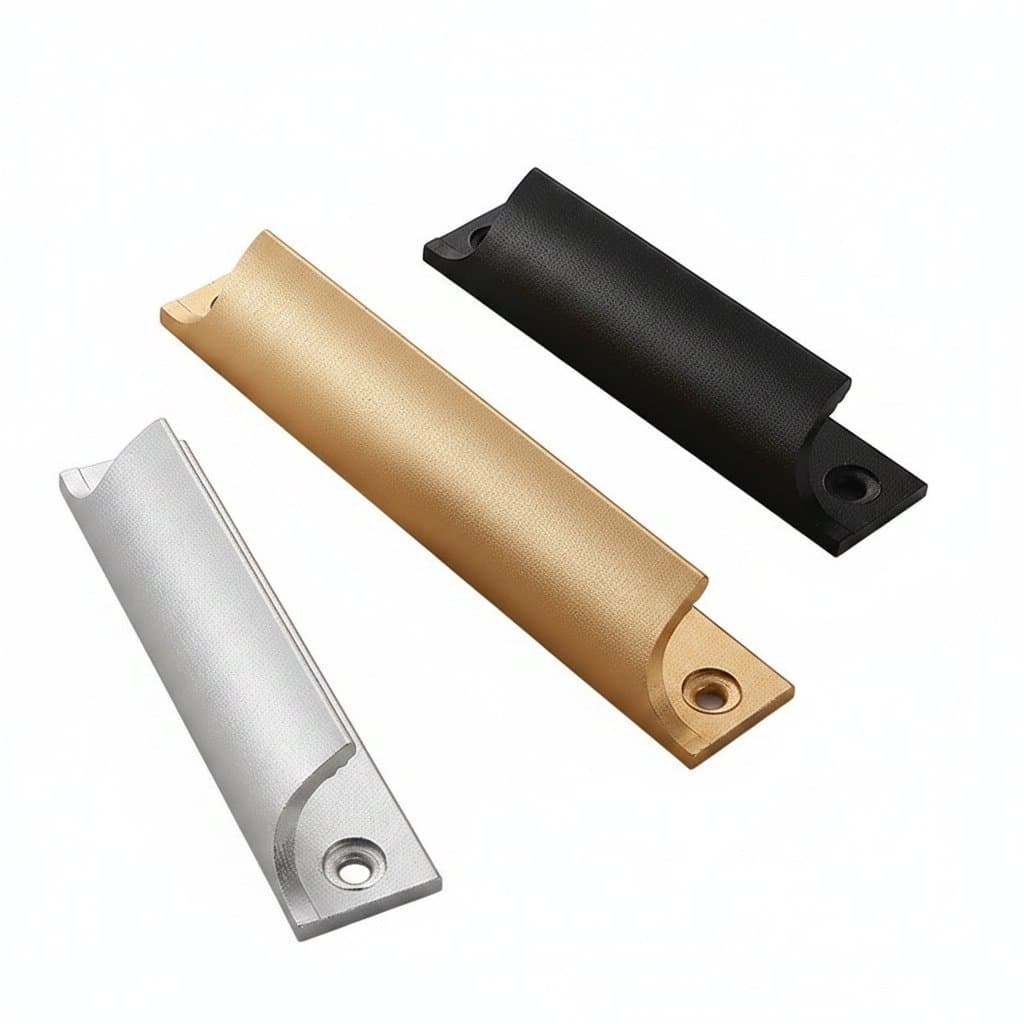 A single alloy drawer handle designed for screens, windows, sliding doors, or glass cabinets, featuring a solid construction as a pull or knob.