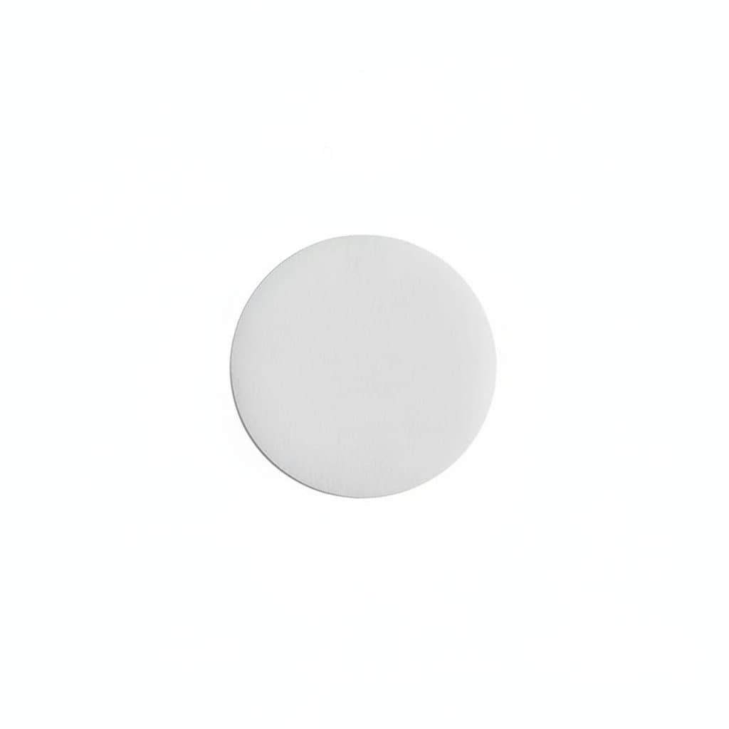 PTFE Geotextile Membrane Screwfix: single white circular filter held by tweezers, another in packaging.