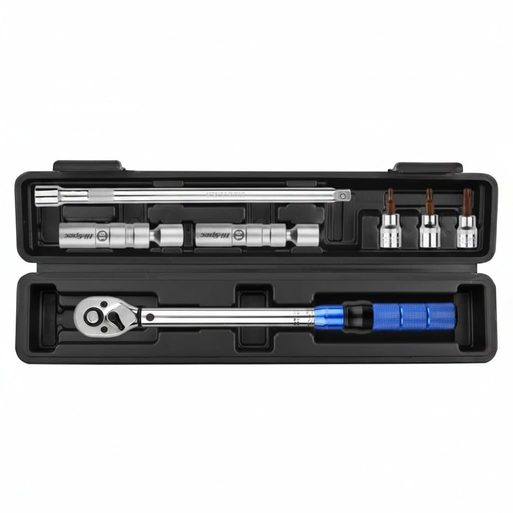 A precision-adjustable spark plug torque wrench kit, 3/8" 10-60N.m, featuring a dual-direction ratchet and magnetic tool.