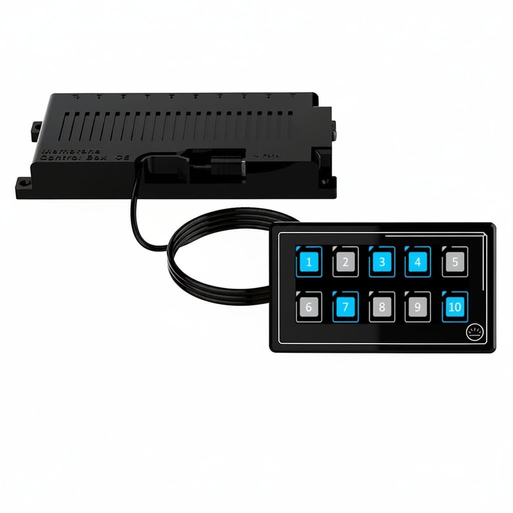 Luxury 10-button Bluetooth touch switch panel for car, boat, or RV with 60A fuse protection and backlit toggle controls.