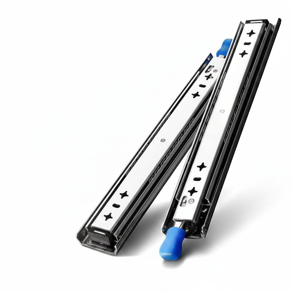 Garment Hanging Rail Drawer Slides: product and lifestyle scene collage.