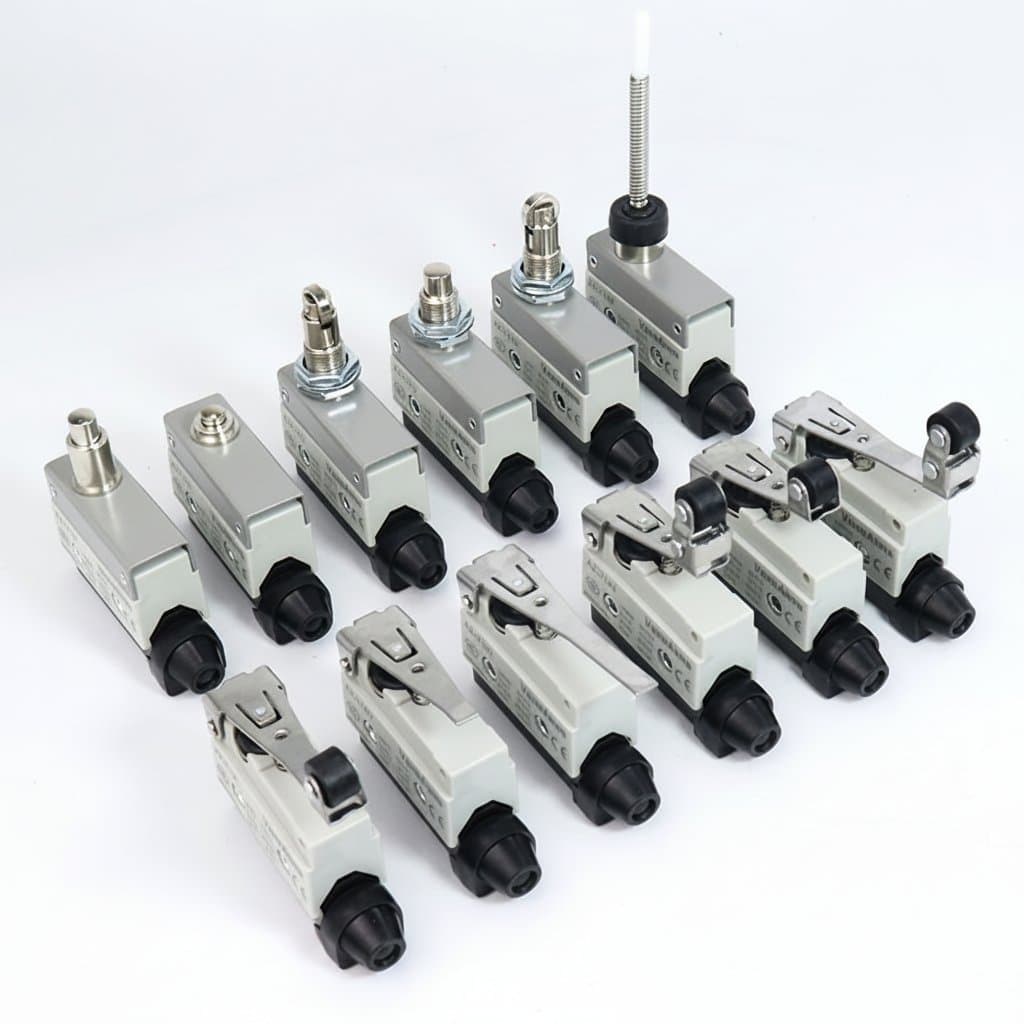 AZ Waterproof Micro Limit Switch with small roller lever, rated 10A 250V, showing compact design and durable housing for precise travel control.