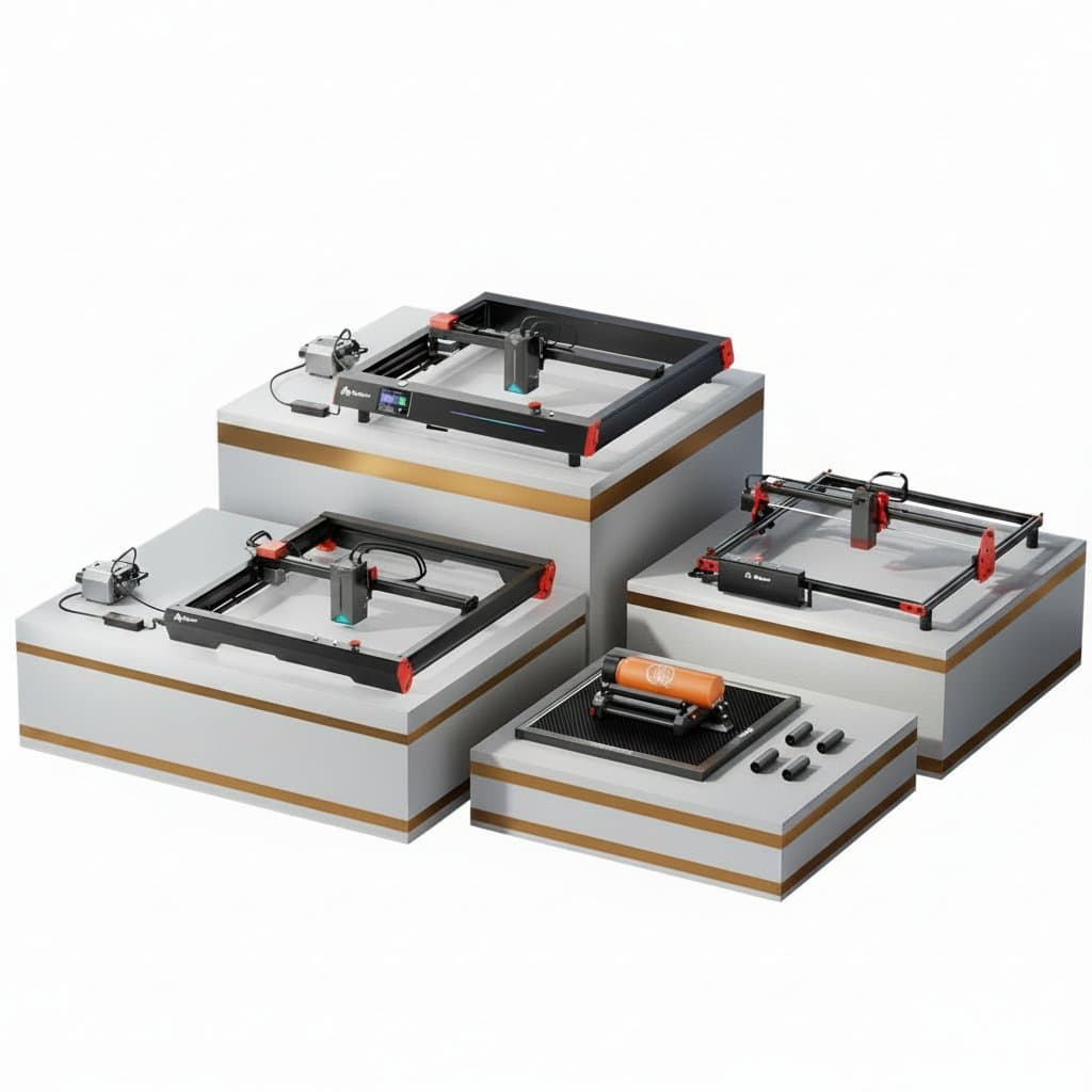 Ortur AlgoLaser desktop engraver cutting wood with 20W laser for small business projects.