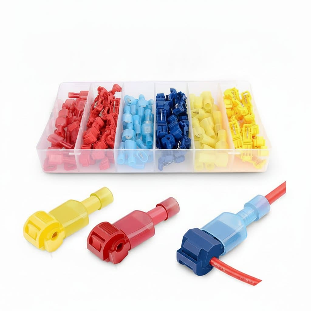 T Type Terminal Block Connector with 60 or 120 pieces of insulated crimp terminals for secure electrical wire connections.