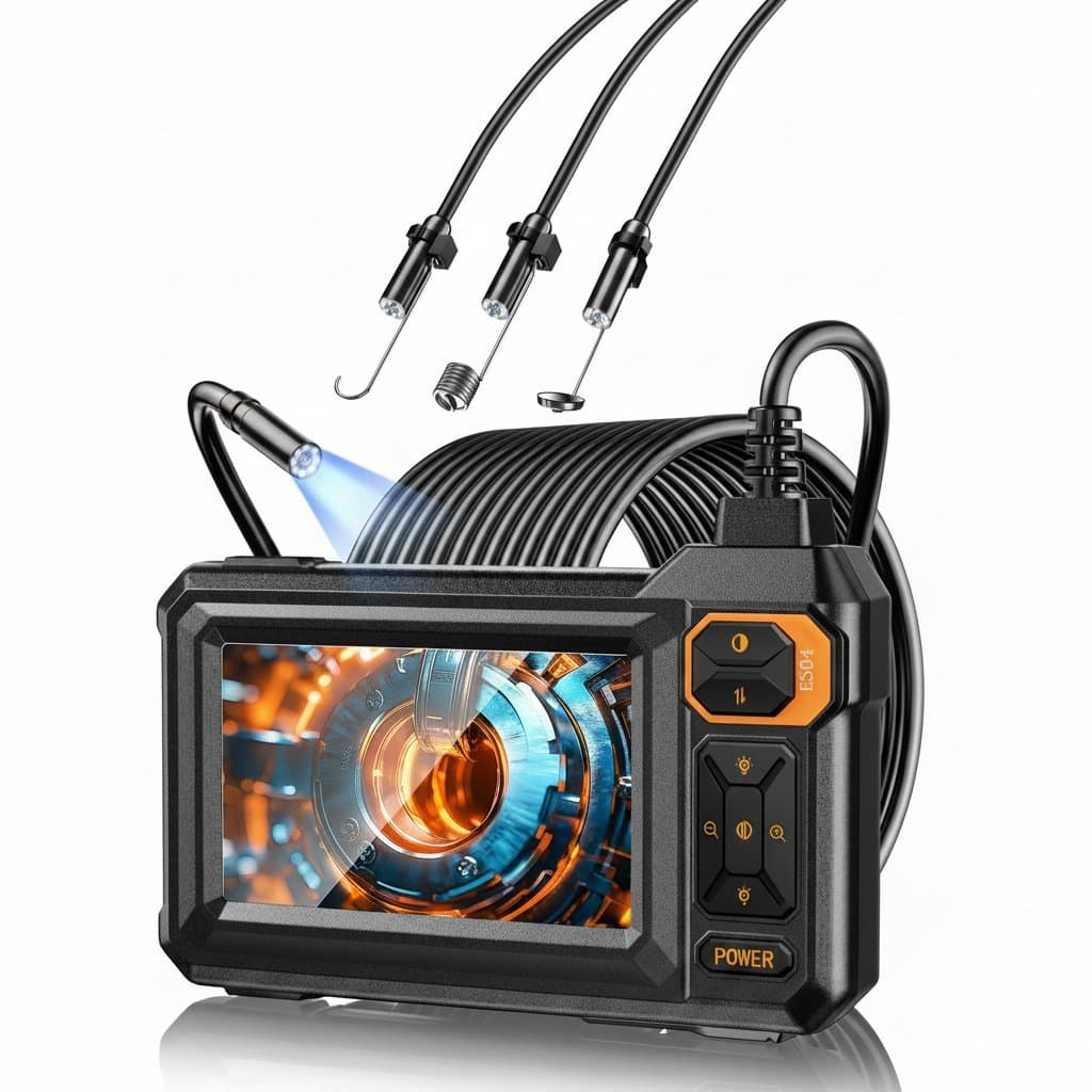 4.3-inch Industrial Endoscope Camera | 1920P Single Lens Borescope | Auto/Sewer/Pipe Inspection - Professional Grade Tool