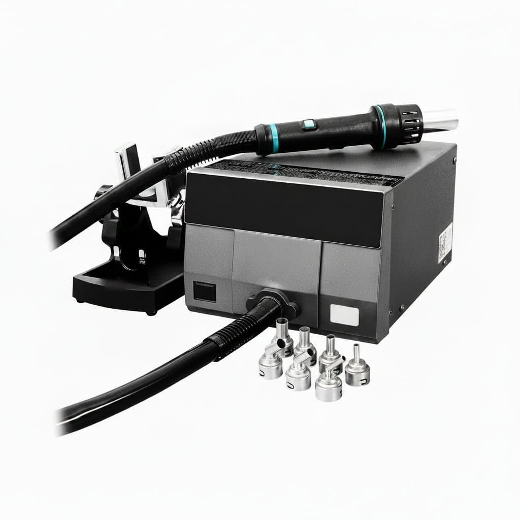 1300W Hot Air Rework Station | Digital Display BGA Desoldering | Curved Nozzle Welding Repair