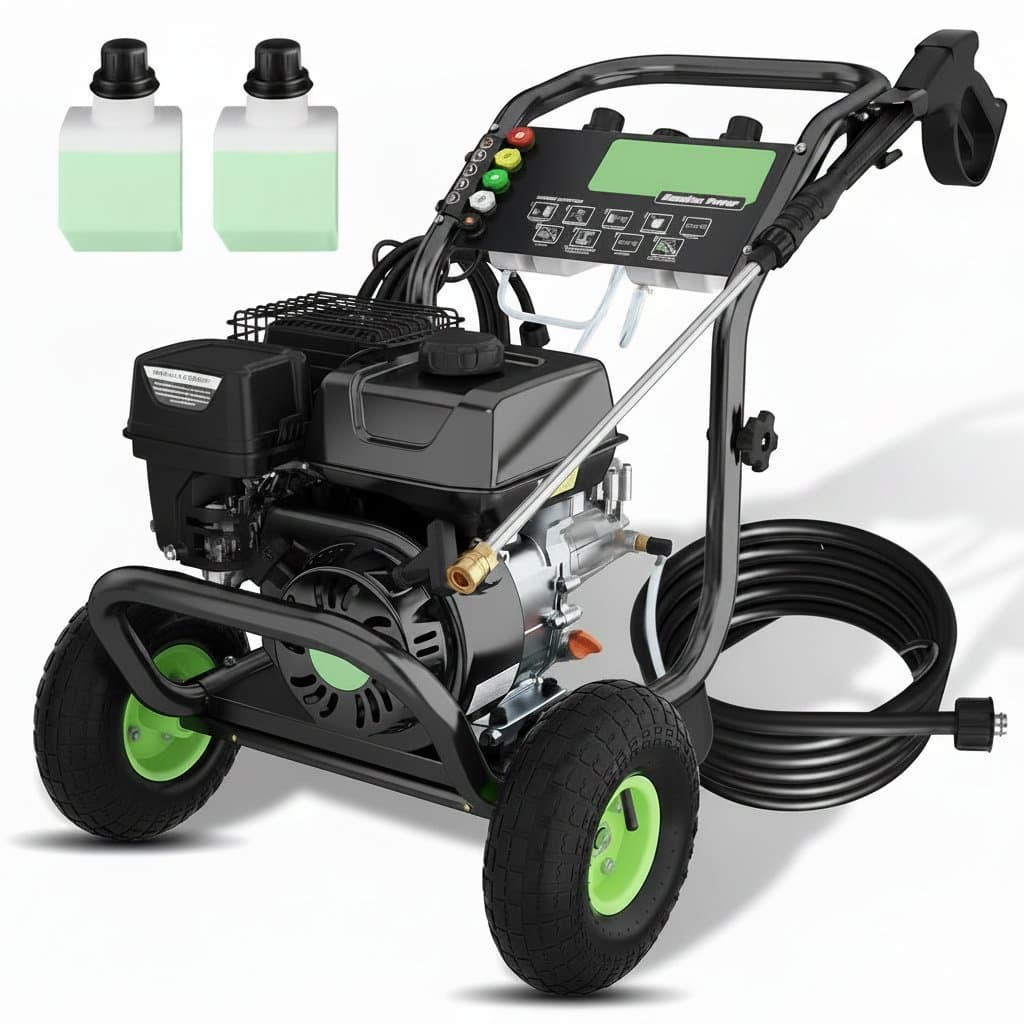 Professional 4200PSI 4GPM Gas Pressure Washer | 6.5 HP Commercial Power Washer with Foam Bottle