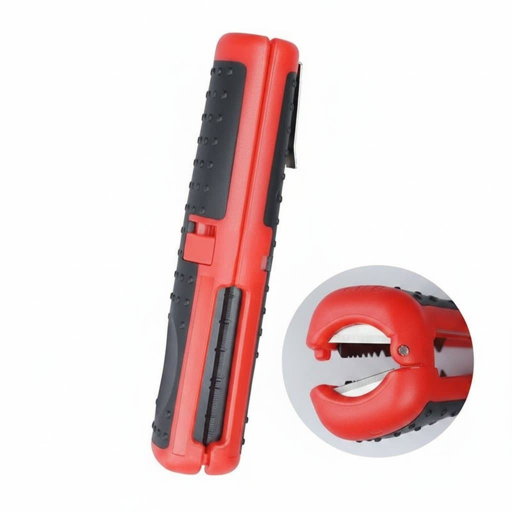 Multifunctional cable wire stripper cutter pliers with anti-skid handle, portable hand tool for electrical and hardware projects.