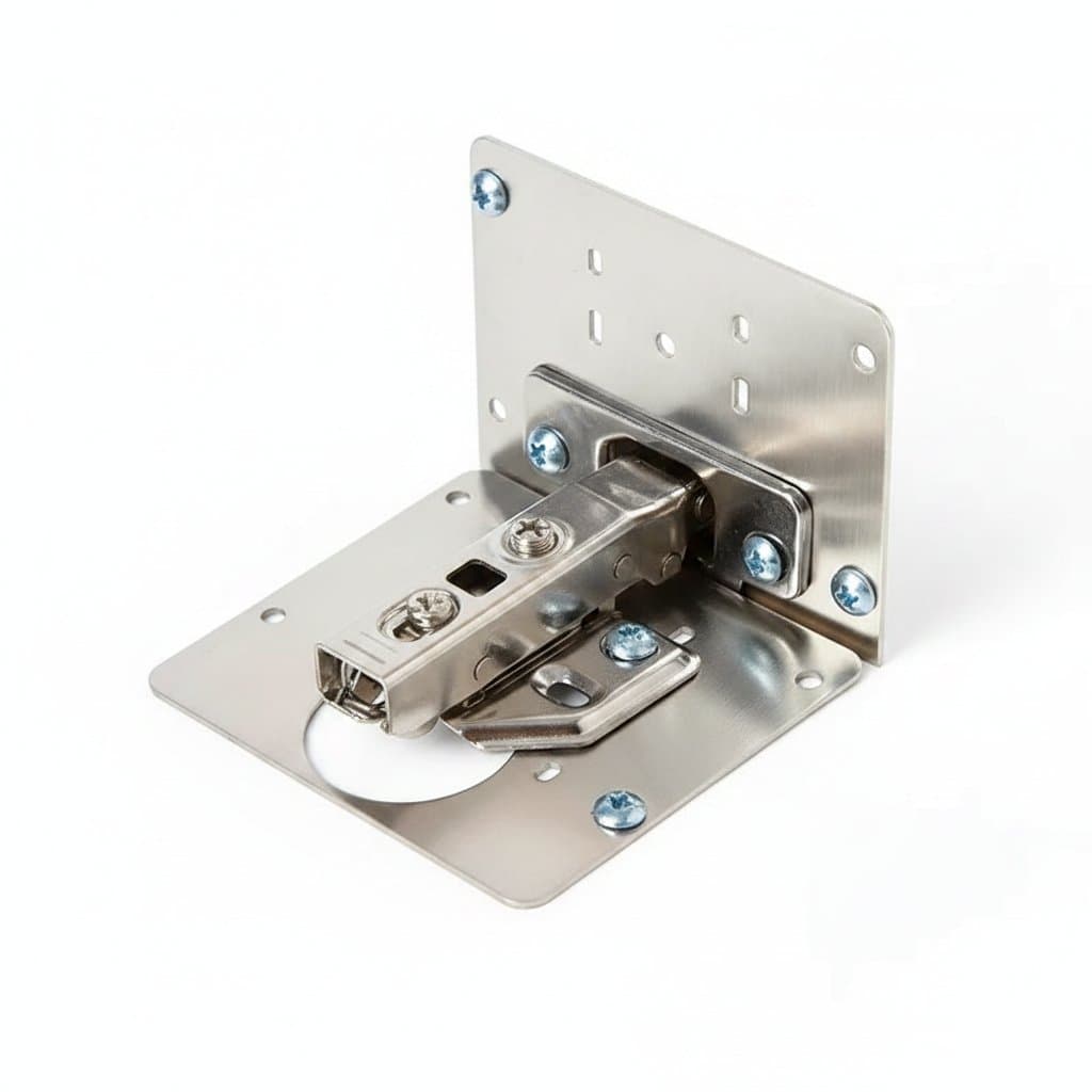 Set of 10 or 20 stainless steel drawer hinge repair plates with screws, acting as flat fixing braces or brackets for cabinet hardware.