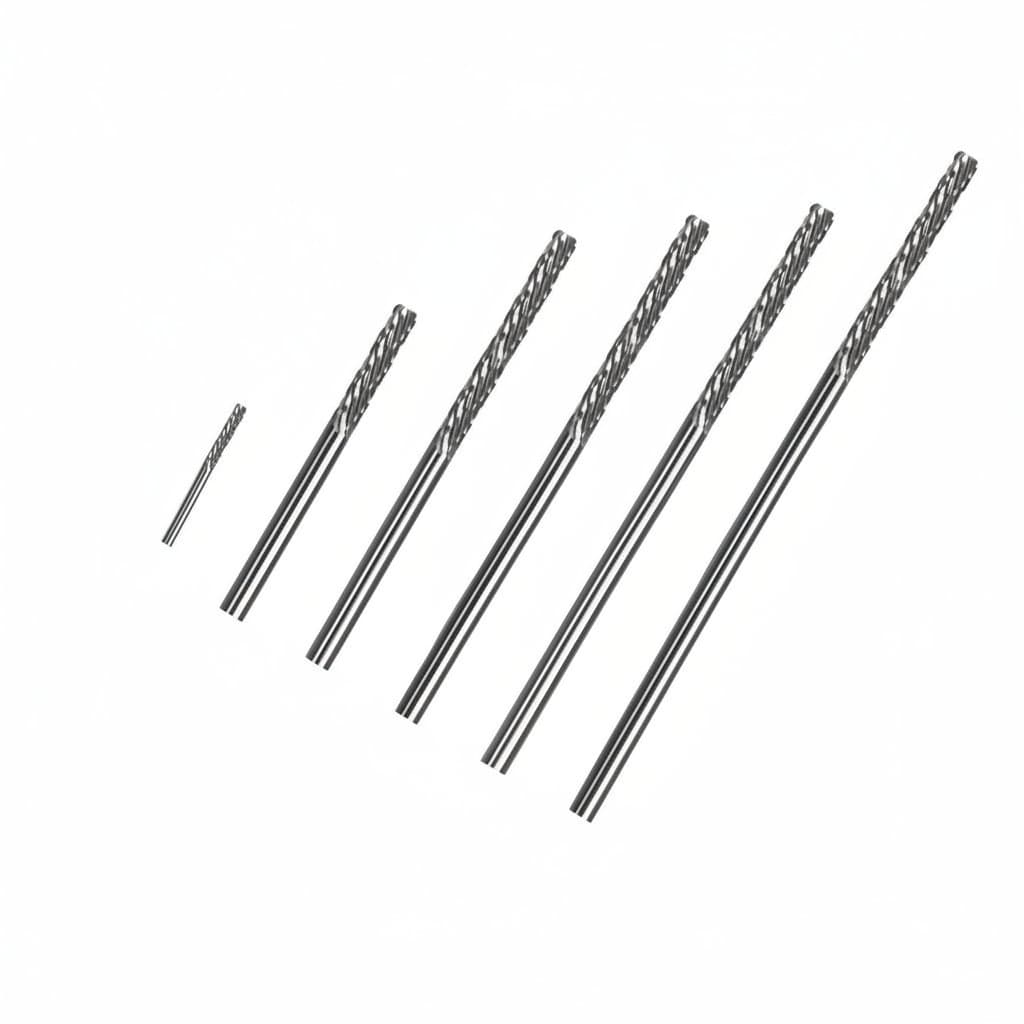 Long shank drawing carbide burs for Dremel tools, featuring diamond cut patterns for metal and wood milling.