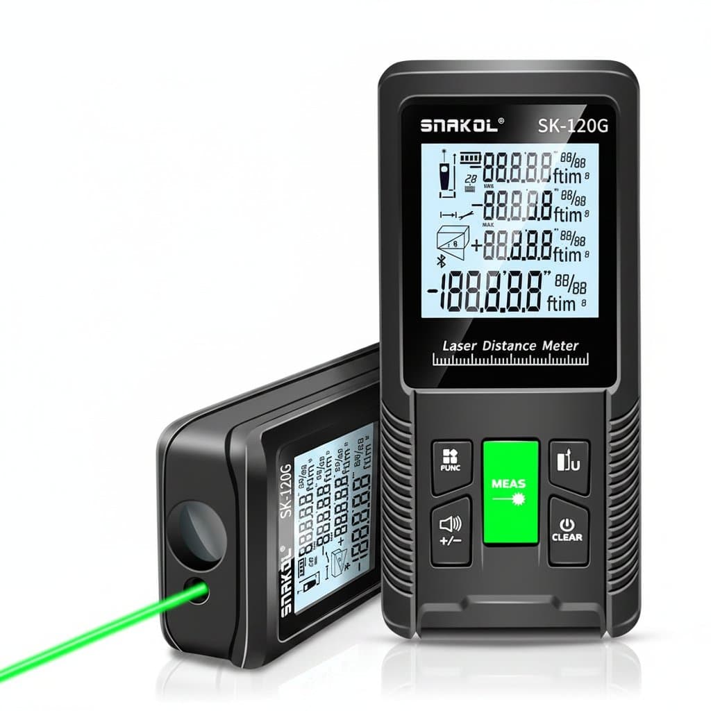 Laser Distance Meter | 40-120m Range | Green/Red Laser | Electronic Ruler