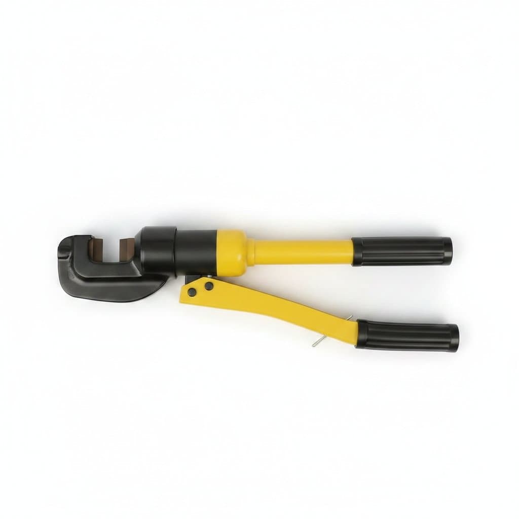 Hydraulic rebar cutter with large pliers design, capable of cutting threaded steel bolts up to 8 tons (17,637 lbs) for construction applications.