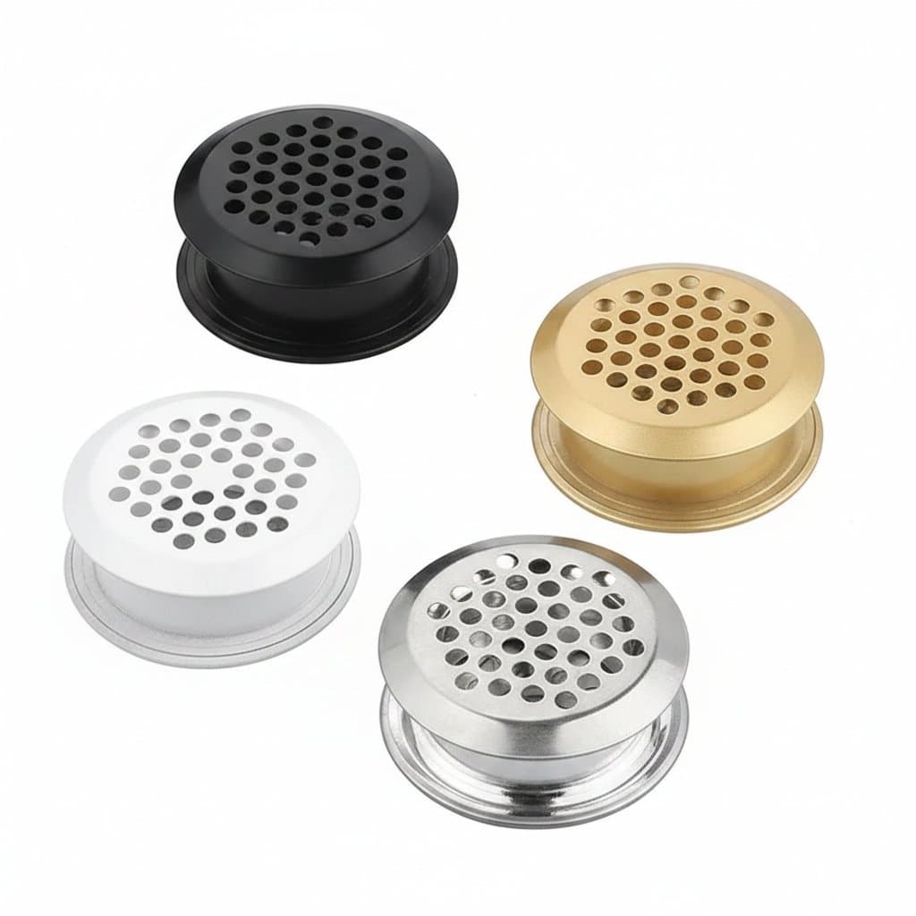 Soffit Vent Round in multiple colours, showing product variations.