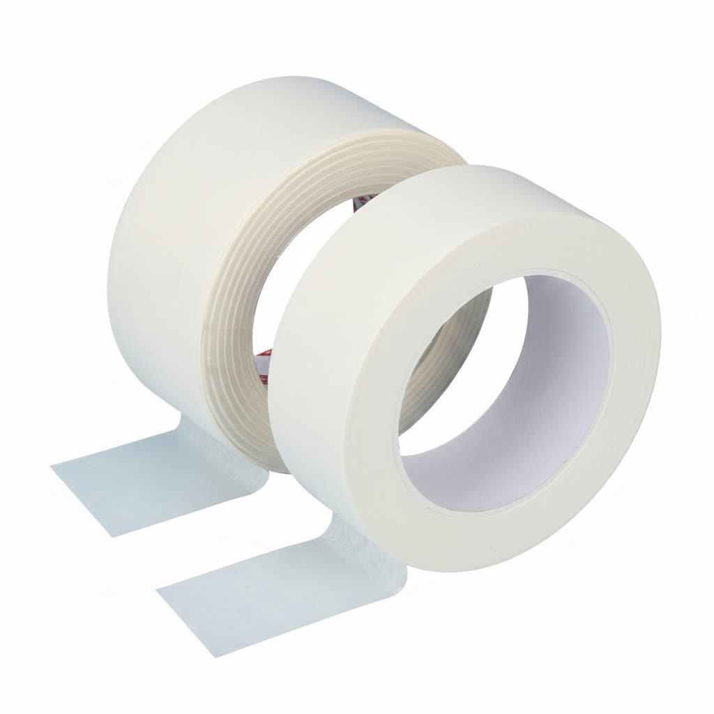 Masking Tape 50m White. A single roll of white masking tape.