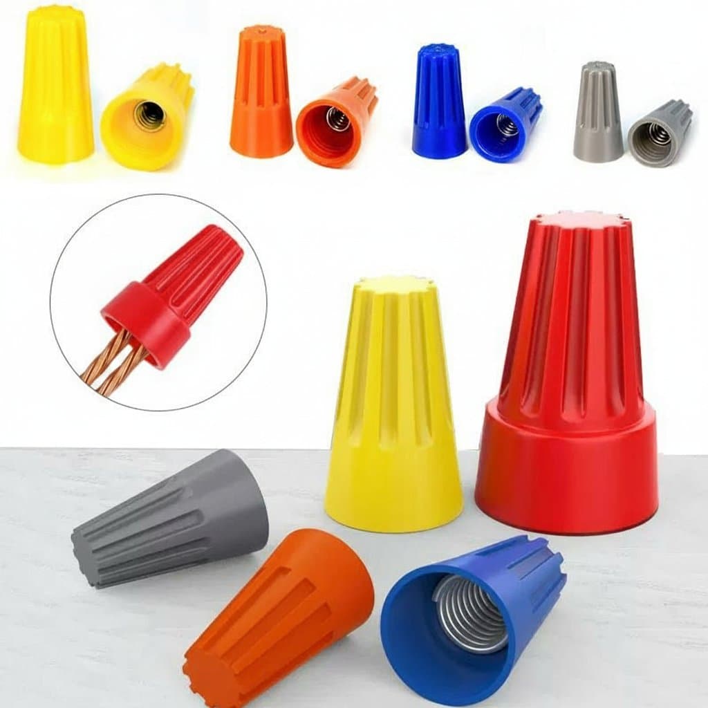 Spring-Loaded Wire Connectors | P1-P6 Twist-On Caps | 25-100pc Electrical Terminal Kit - Image 1