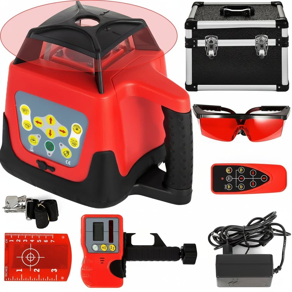 Laser Level | Automatic Self-Leveling Red Beam | Remote & Receiver Kit