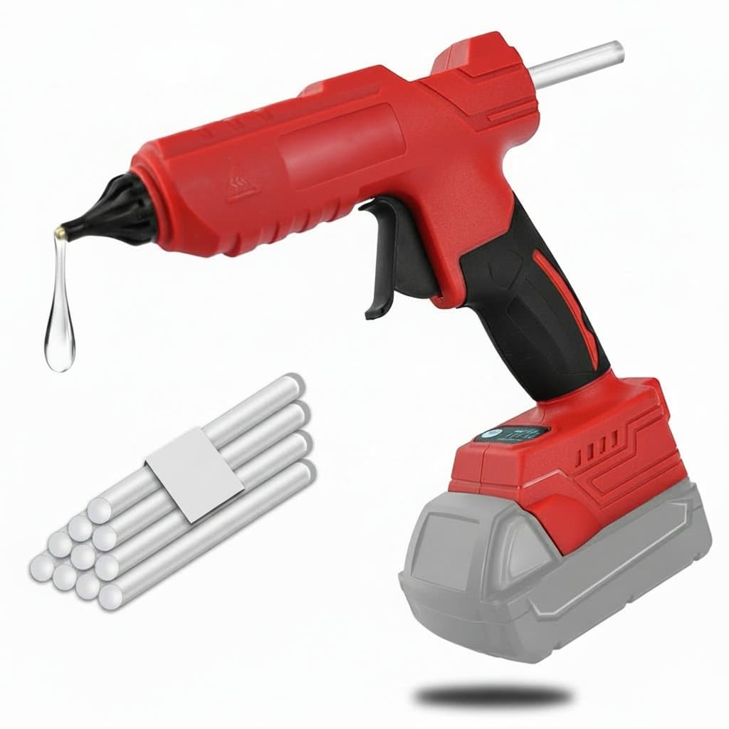 Cordless Glue Gun for Milwaukee 18V, shown from the side.