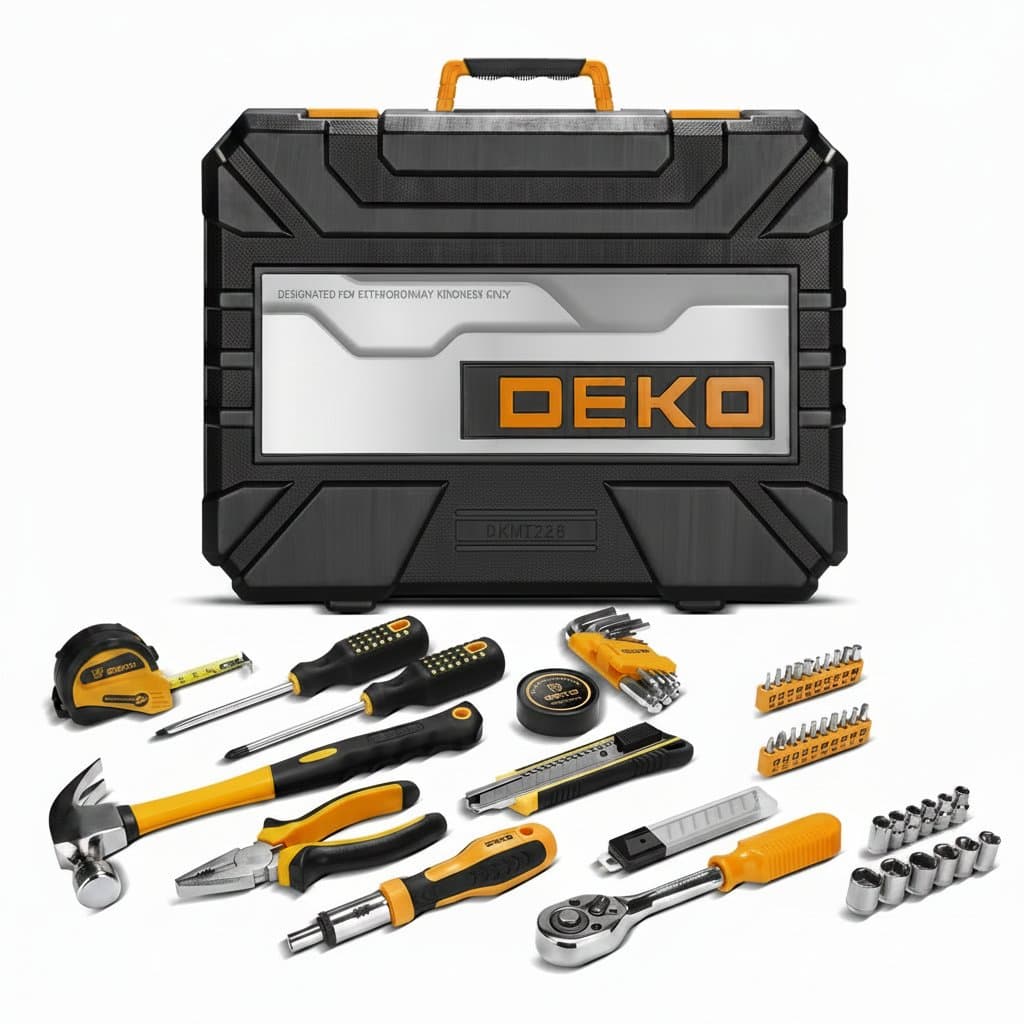 46-piece 1/4 inch drive socket and ratchet wrench set with metric sockets, hex bits, and a sturdy case for professional auto repair and mechanics.