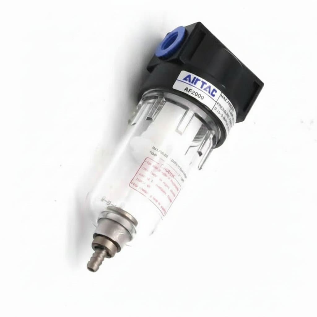 AIRTAC AF2000 AF1500 1/4 inch oil-water separator filter for air compressors, a durable pneumatic component with metal bowl.