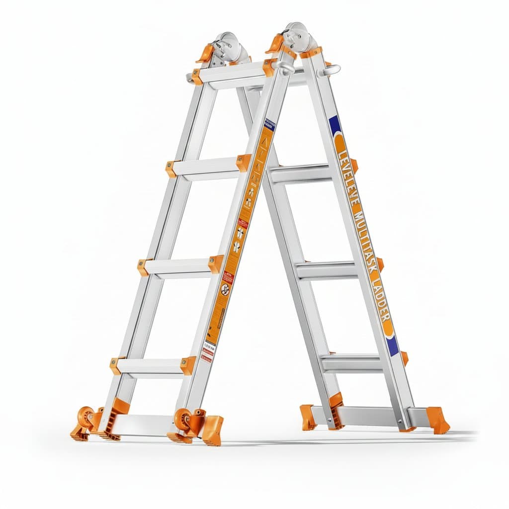 elescoping A Frame Ladder, 14FT Multi Position Ladder with S - Premium Construction & Building > Construction Tools with professional quality and features